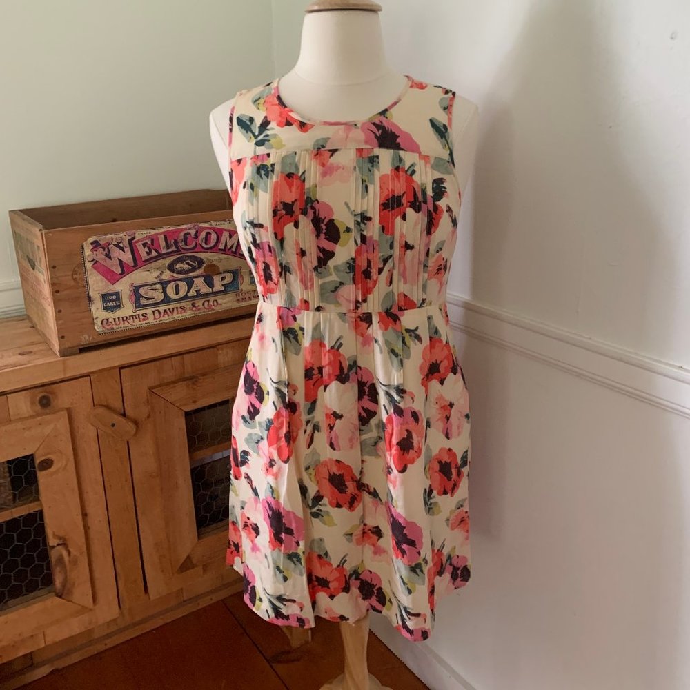 NWT Madewell tearose silk dress US 14 w pockets